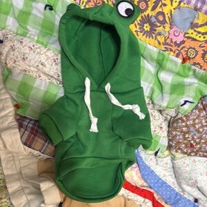 Green Frog Hoodie for Pets